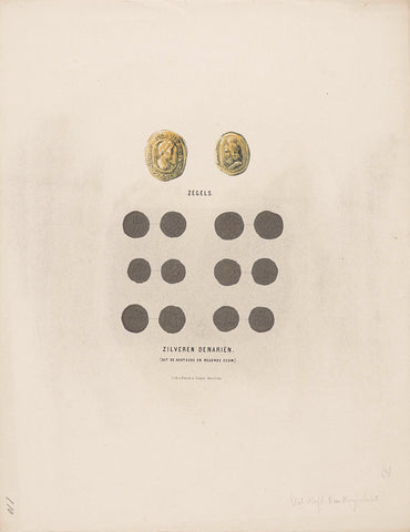 Silver denarii, 8th and 9th century, anonymous, 1857 - 1864 Canvas Print