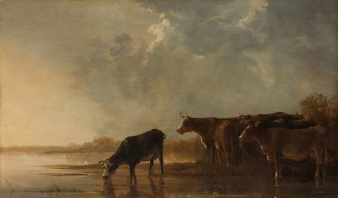 River Landscape with Cows, Aelbert Cuyp, c. 1645 - c. 1650 Canvas Print