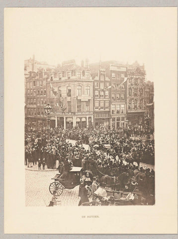 Driving tour through the city of Amsterdam of the royal couple, 5 March 1901, festivities on the occasion of the wedding of Queen Wilhelmina and Prince Hendrik, Barend Groote & Co. (attributed to), 1901 Canvas Print