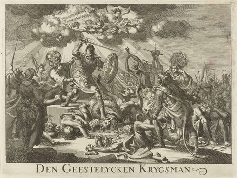 The Christian Knight, upper part, Jan Luyken, 1689 Canvas Print