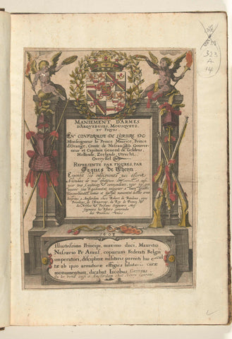 Titelpagina voor een Franse editie van Jacob de Gheyns Wapenhandelinghe van Roers Musquetten ende spiessen, 1608, Jacob de Gheyn (II) (workshop of), 1608 Canvas Print