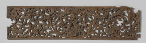 Oak Frieze with openwork symmetrical acanthus vines, anonymous, c. 1650 - c. 1700 Canvas Print