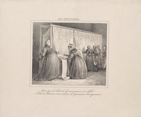 Cartoon on the Belgian petitions, 1828, Jean-Louis Van Hemelryck, 1829 Canvas Print