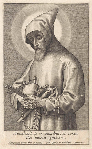 H. Franciscus van Assisi met de passiewerktuigen, Hieronymus Wierix, 1563 - before 1619 Canvas Print