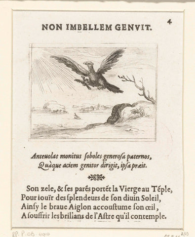 Eagle with young, Jacques Callot, 1625 - 1629 Canvas Print