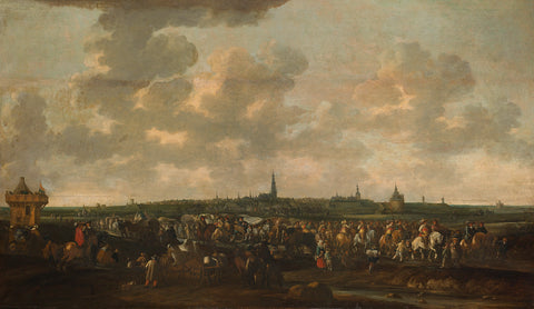 Departure of Spanish Occupation Troops from Breda, October 10, 1637, Hendrick de Meijer, 1647 - 1683 Canvas Print