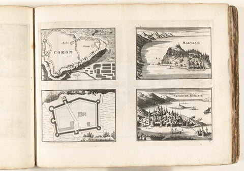 Maps and views of Greek forts, ca. 1702, anonymous, 1702 - 1703 Canvas Print