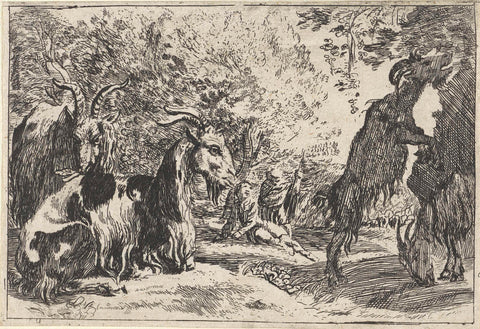 Goats, anonymous, 1636 - 1705 Canvas Print