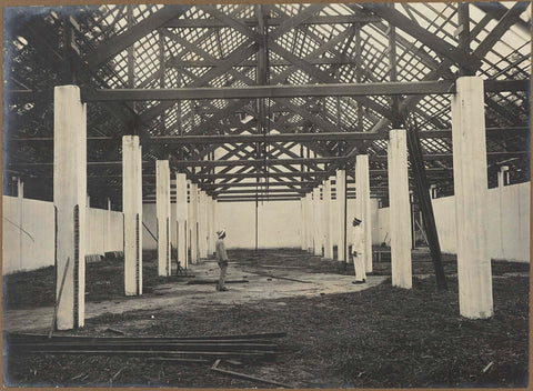 Interior of a business premises under construction, anonymous, 1914 - 1919 Canvas Print