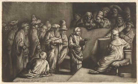 Christ disputing with the Doctors: a sketch, Rembrandt van Rijn, c. 1760 Canvas Print