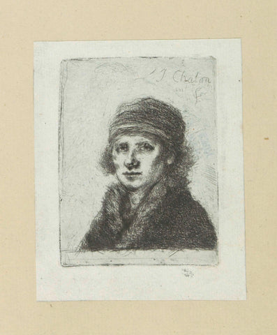 Young man with fur collar, Jan Chalon, 1802 Canvas Print