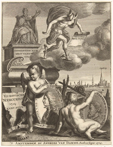 Title page for the Europian Mercury of 1724, anonymous, 1724 Canvas Print