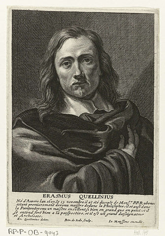 Portrait of Erasmus Quellinus (II), Pieter de Jode (II), 1628 - 1670 Canvas Print