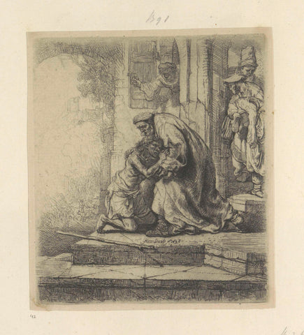 Homecoming of the prodigal son, Rembrandt van Rijn, 1807 - 1808 Canvas Print