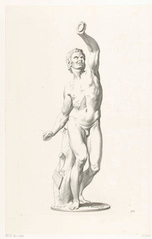 Naked satyr with cymbals, Cornelis Bloemaert (II), c. 1636 Canvas Print