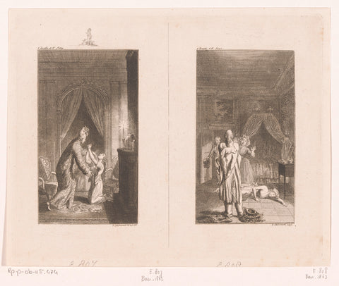 Two performances from Clarissa by Samuel Richardson, Daniel Nikolaus Chodowiecki, 1796 Canvas Print