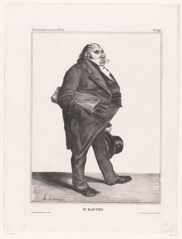 Karikatuur van minister Félix Barthe, Honoré Daumier, 1833 Canvas Print