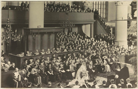 Marriage of Juliana, Queen of the Netherlands, and Bernhard van Lippe-Biesterfeld in the Grote Kerk in The Hague on 7 January 1937, Franz Ziegler, 1937 Canvas Print