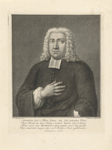 Portrait of Johannes Boskoop, Jacob Folkema, 1752 Canvas Print