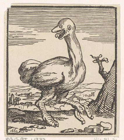 Ostrich, Dirck de Bray, 1660 Canvas Print