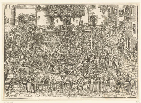 Tournament on the Market Square in Wittenberg, Lucas Cranach (I), 1506 Canvas Print