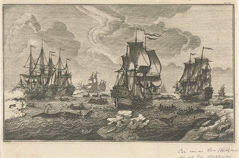 Whalers, Carel van der Hem, 1720 - 1728 Canvas Print