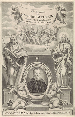 Title page for: W. Perkins, All works, part 2, 1662, Theodor Matham, 1662 Canvas Print