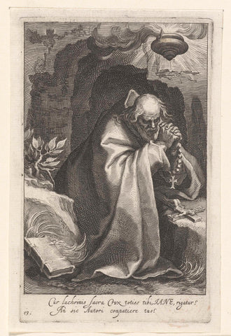 Saint Januarius as hermit, Boëtius Adamsz. Bolswert, 1590 - 1612 Canvas Print