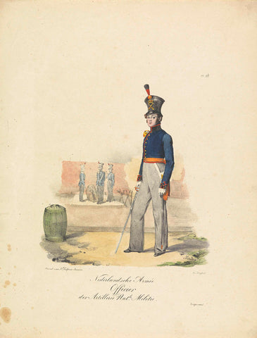 Officer of artillery, 1820-1825, Jean Baptiste Madou, 1825 - 1827 Canvas Print