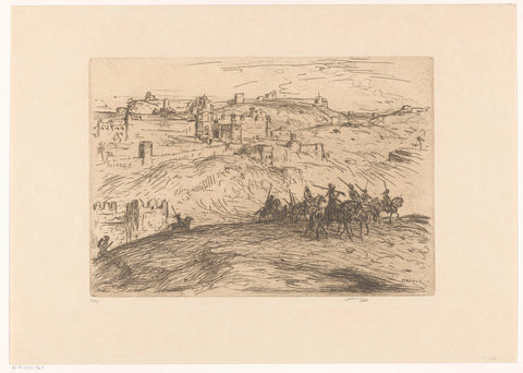 Horsemen on a hill, Marius Bauer, 1930 Canvas Print