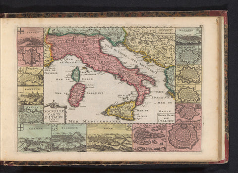 Map of Italy, anonymous, 1735 Canvas Print