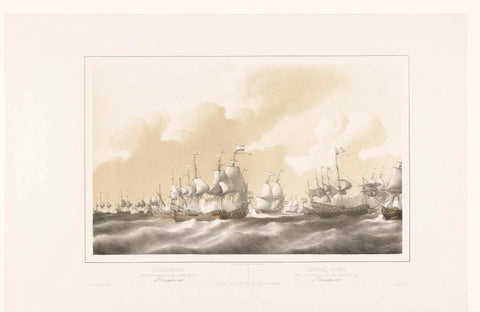 Battle of Dungeness, 1652, Petrus Johannes Schotel, 1848 - 1855 Canvas Print