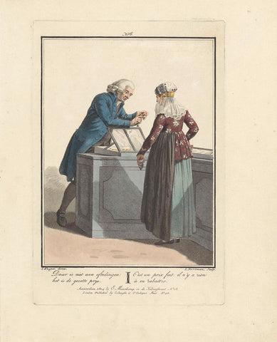 Shopkeeper and customer, Ludwig Gottlieb Portman, 1803 - 1807 Canvas Print