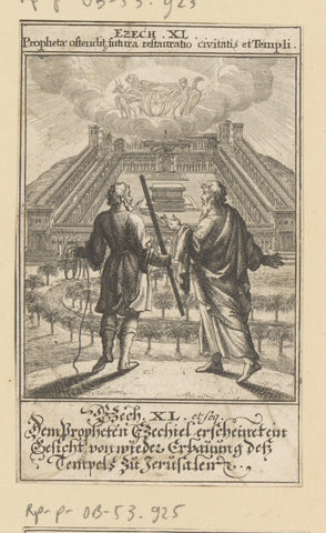 Ezekiel's vision of the new temple to be built in Jerusalem, anonymous, 1697 Canvas Print