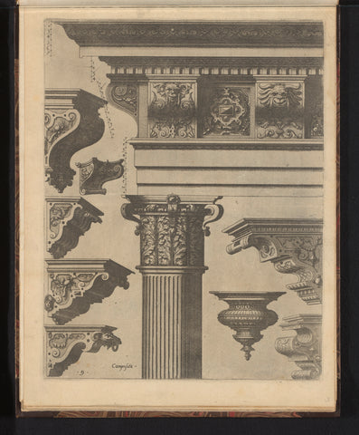 Composite main frame with eight consoles, Johannes or Lucas van Doetechum, 1565 Canvas Print