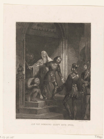 Jan van Domburg surrenders, 1446, Johann Wilhelm Kaiser (I), 1844 - 1846 Canvas Print