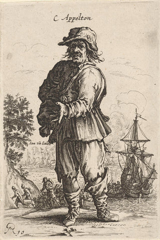 Staande man, wijzend met linkerhand, Salomon Savery, 1652 - 1654 Canvas Print