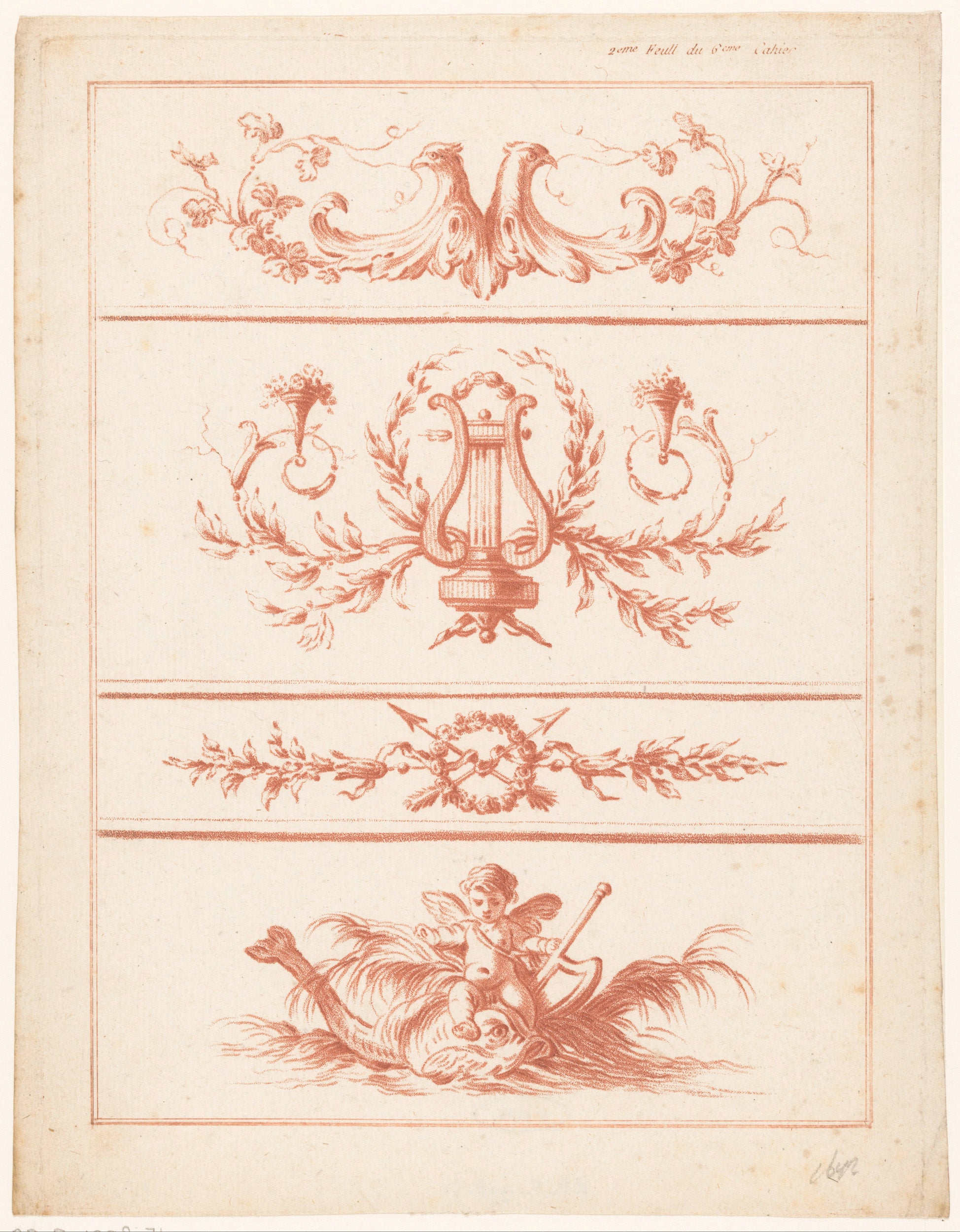 Four friezes with arabesques, anonymous, 1770 | CanvasPrints.com