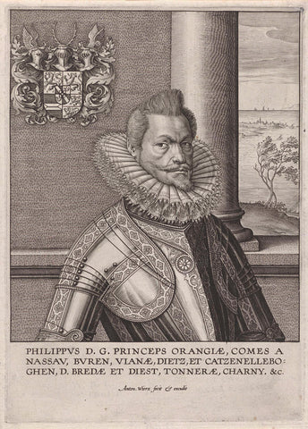 Portrait of Philip William, Prince of Orange, Antonie Wierix (II), before 1604 Canvas Print