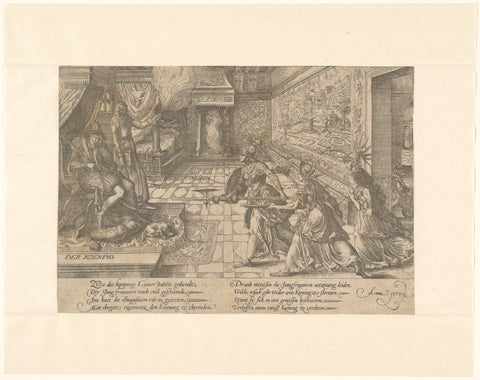 The sleeping king is attacked by the Spanish kingdoms, anonymous, 1575 Canvas Print