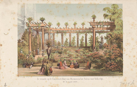 The veranda on the Exhibition of Flowers in the Palace for People's Work, 10-15 April 1869, anonymous, 1869 Canvas Print