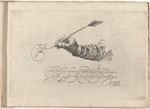 Right hand with goose pen, Simon Frisius, Jan van de Velde (I), 1608 Canvas Print