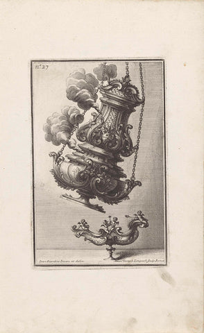 Censer with papal coat of arms and bowl with putti, Maximilian Joseph Limpach, 1714 Canvas Print