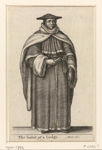 Ceremonial attire of a judge, Wenceslaus Hollar, 1662 Canvas Print