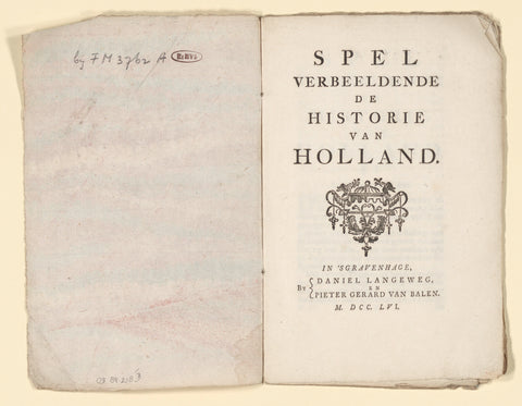 Booklet with the rules for the Dutch History Game, 1738, Daniel Joannes Langeweg, 1766 Canvas Print