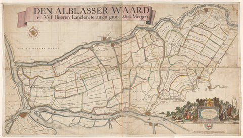 Map of the Alblasserwaard and the Five Lords, Bastiaen Stopendael, 1767 Canvas Print