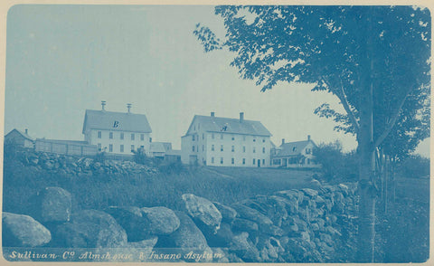 Exterior of the chaplain's house and the psychiatric hospital of Sullivan County in Claremont, anonymous, c. 1884 - in or before 1889 Canvas Print