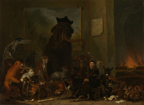 Satire on the trial of Johan van Oldenbarneveldt, Cornelis Saftleven, 1663 Canvas Print