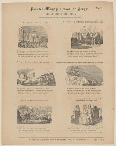 Scenes from the republican government. - 1795-1806, Jan Schuitemaker, 1845 Canvas Print