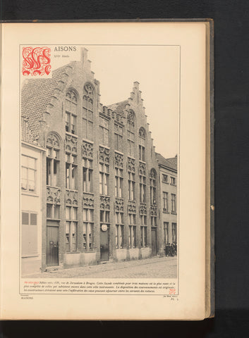 Houses on the Rue de Jerusalem in Bruges, anonymous, c. 1881 - in or before 1889 Canvas Print